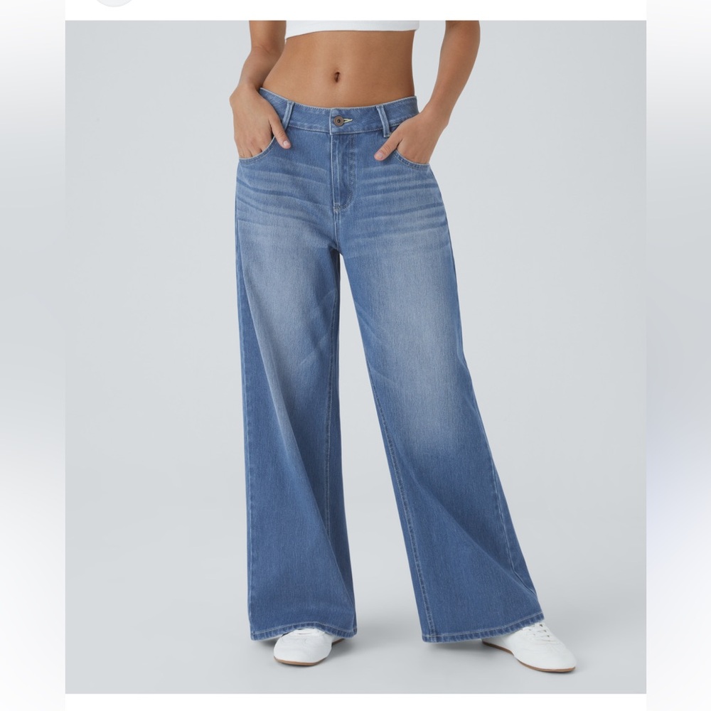 HALARA Women's Blue Flare & Wide Leg Jeans